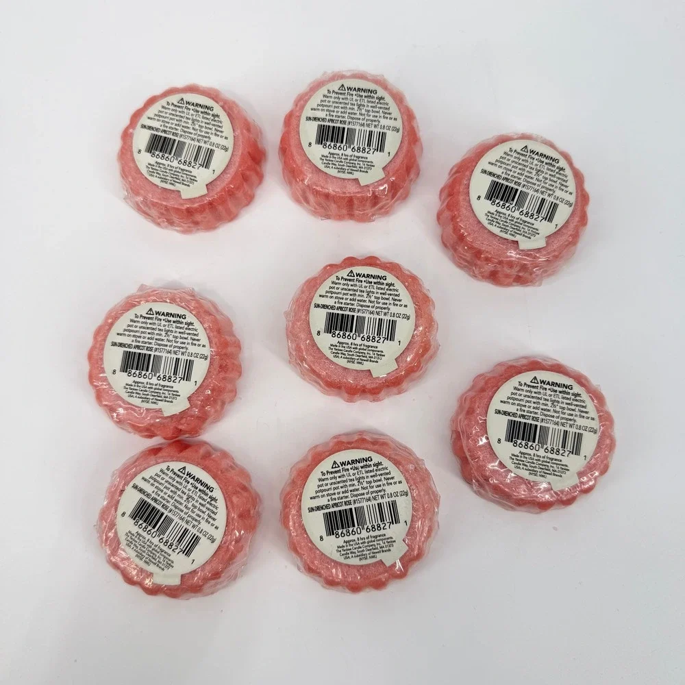 NEW Lot of 8 Yankee Candle Sun-Drenched Apricot Rose Wax Melt Tart 0.8oz 1577164